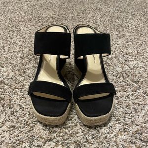 Jessica Simpson Black and Espadrille Wedges
